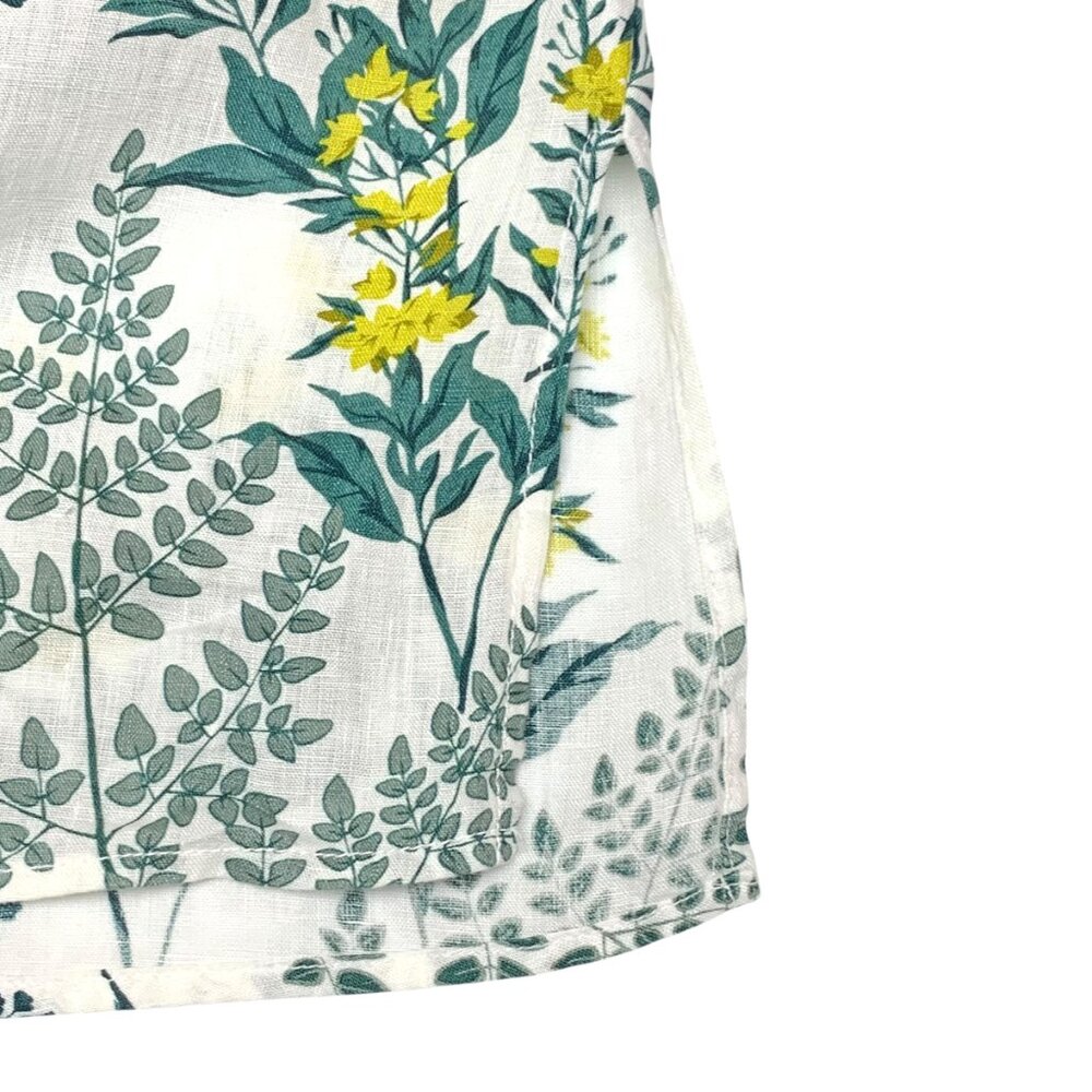 Cynthia Rowley White Linen Floral‎ Garden Print Button Down Tunic - Picture 5 of 8